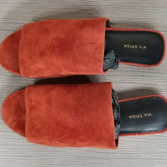 Via Spiga Heather Slide Sandal, Brick Suede, Womens Size 7.5 M - Picture 10 of 11